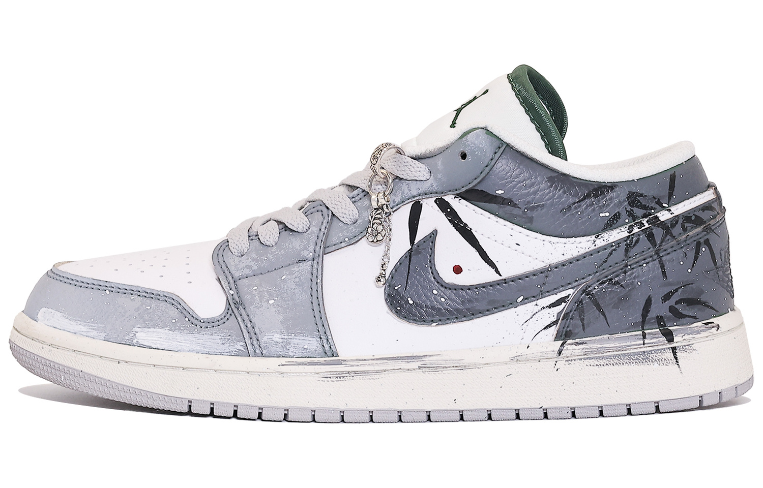 Jordan Air 1 устойчивые к истиранию низкие баскетбольные кроссовки мужские black gray — фото 3