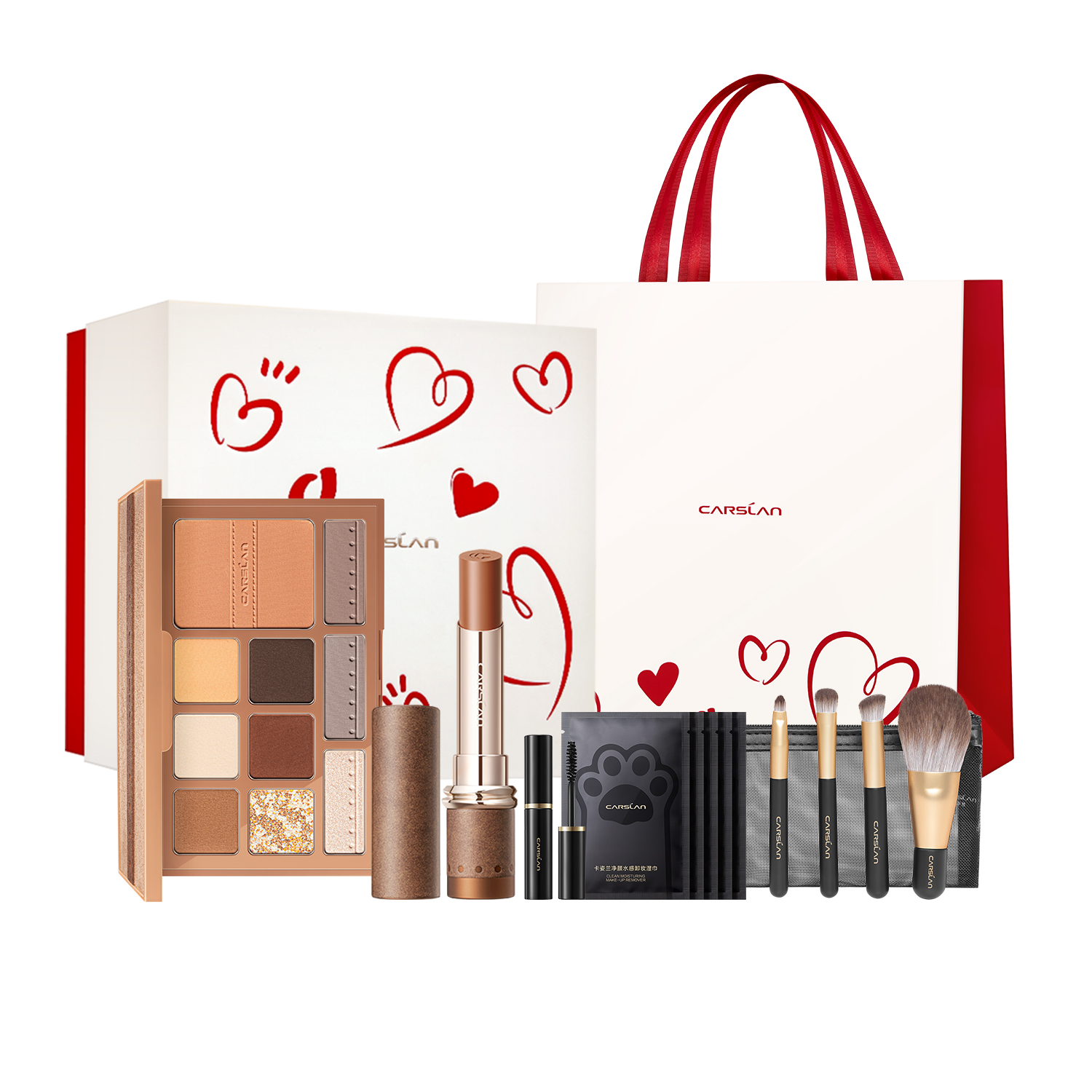 

Набор для макияжа Maillard Style Box матовый контуринг помада+тени для век+тушь для ресниц+кисть *4+салфетки *5 Carslan