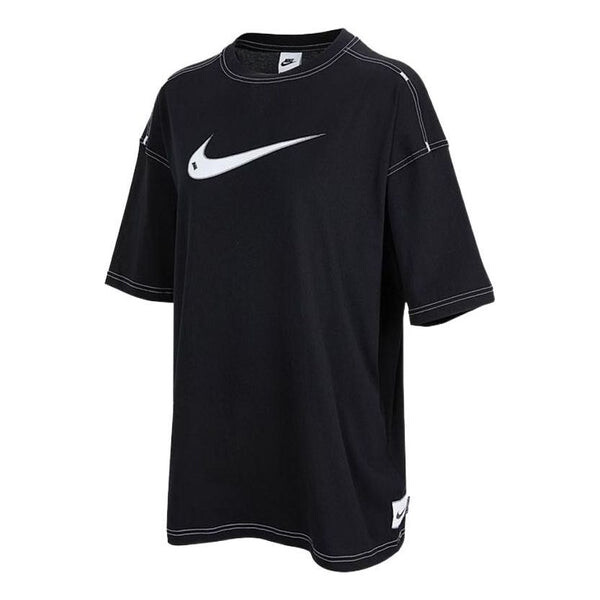 

Футболка (WMNS) Nike SS22 Logo Printing Casual Round Neck Short Sleeve Black T-Shirt, черный