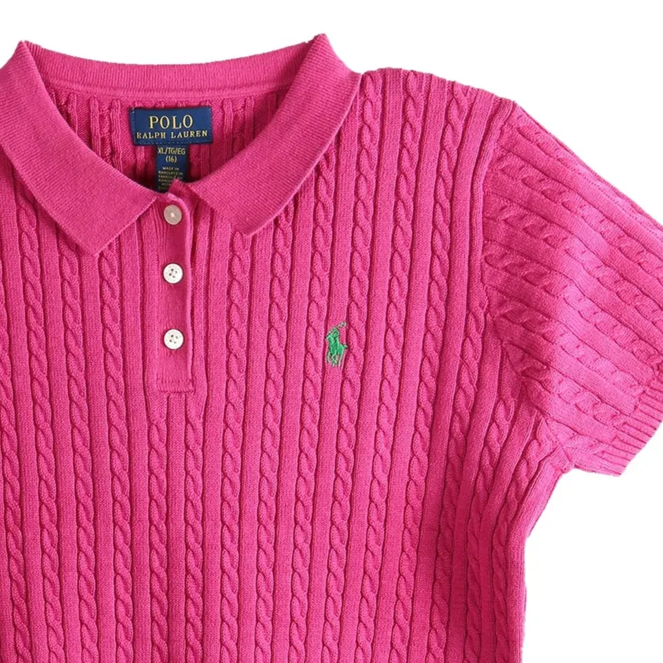 Свитер детский классический Polo Ralph Lauren розовый — фото 4
