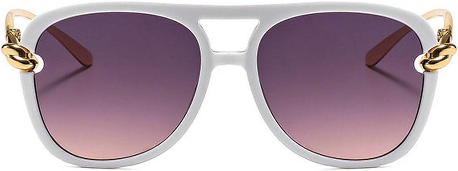 

Солнцезащитные очки COTIA Square Double Beam для женщин и мужчин, модные, в стиле «пилот», винтажные, с металлической оправой, для активного отдыха и путешествий, White