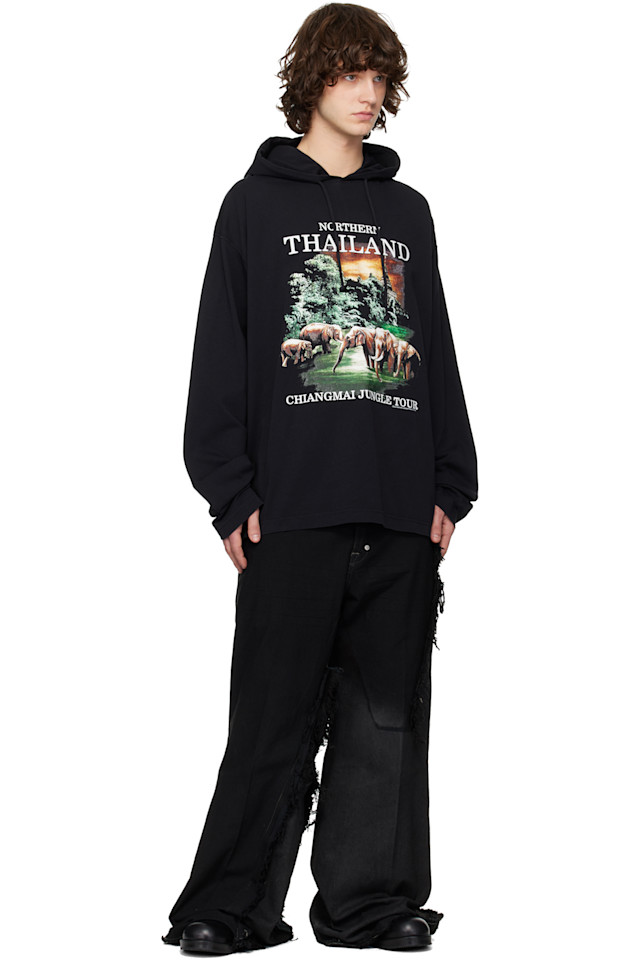 Толстовка с надписью «Таиланд» для туристов Vetements, черный — фото 4
