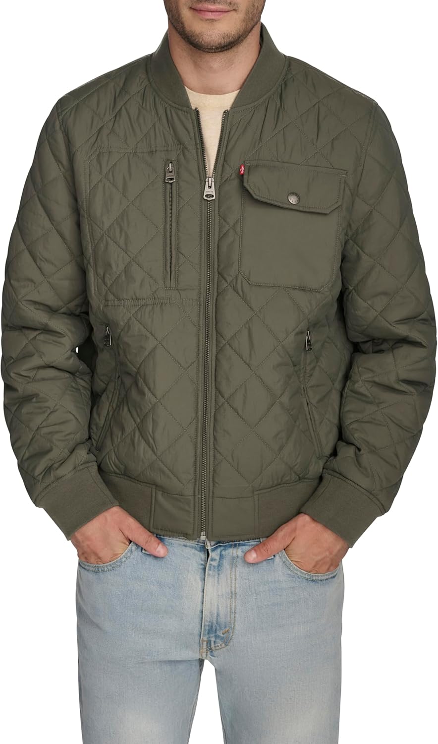 

Мужская куртка-бомбер Levi's с ромбовидной стежкой, Sage Green