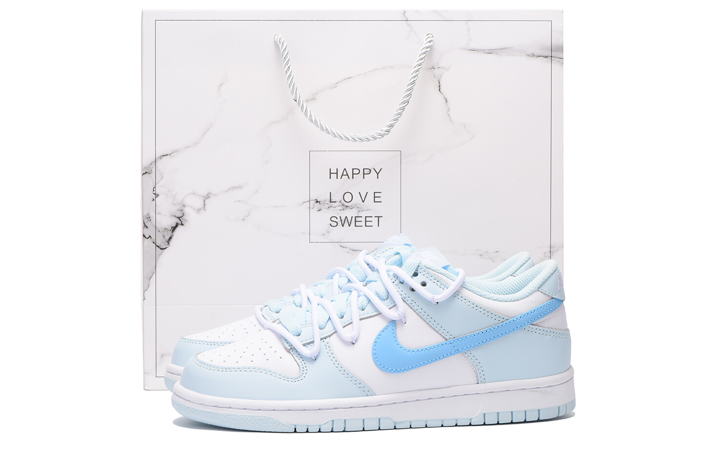 

Кроссовки Nike Dunk Skateboard Shoes Women's Low-Top White Blue, голубой, Синий, Кроссовки Nike Dunk Skateboard Shoes Women's Low-Top White Blue, голубой