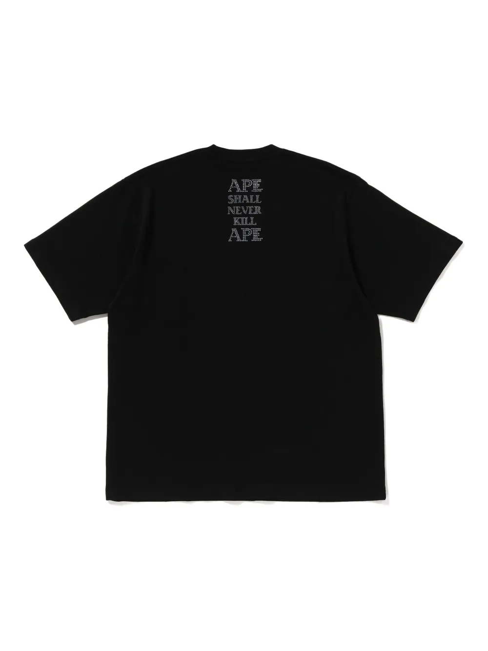 Футболка с логотипом, украшенным стразами A BATHING APE, черный — фото 2