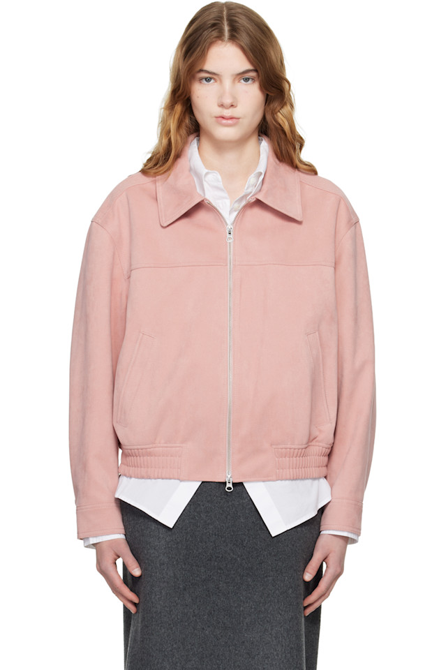 

Dunst Розовая куртка из искусственной замши с воротником