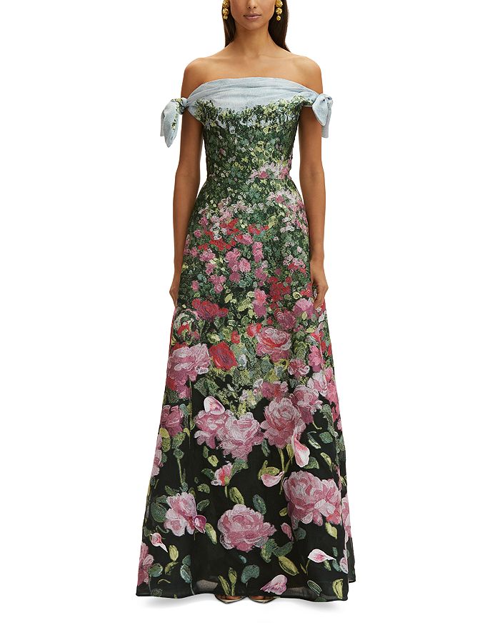 

Бесплатное драпированное платье English Garden без рукавов Oscar de la Renta, розовый