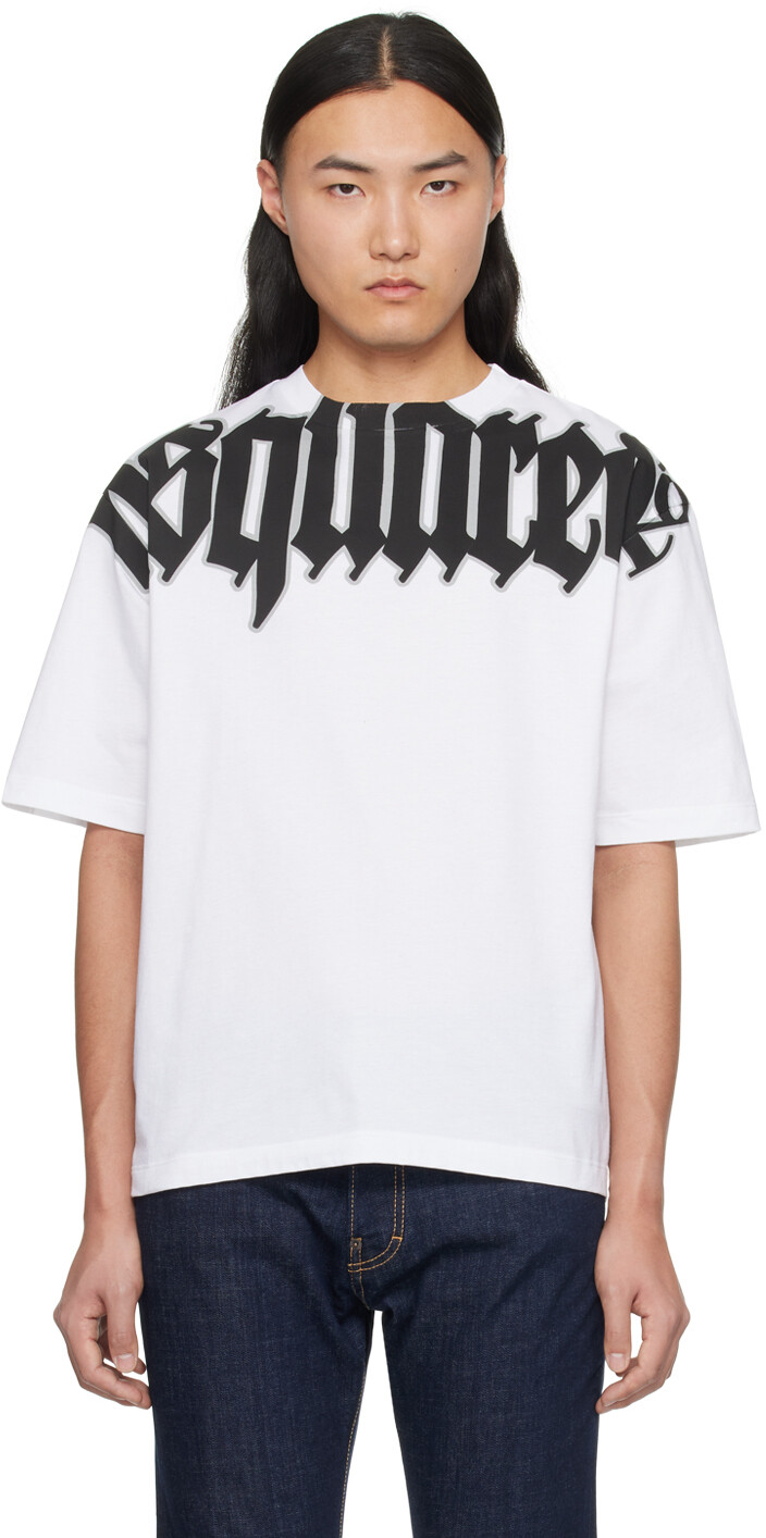 

Белая футболка Cool Fit в готическом стиле Dsquared2