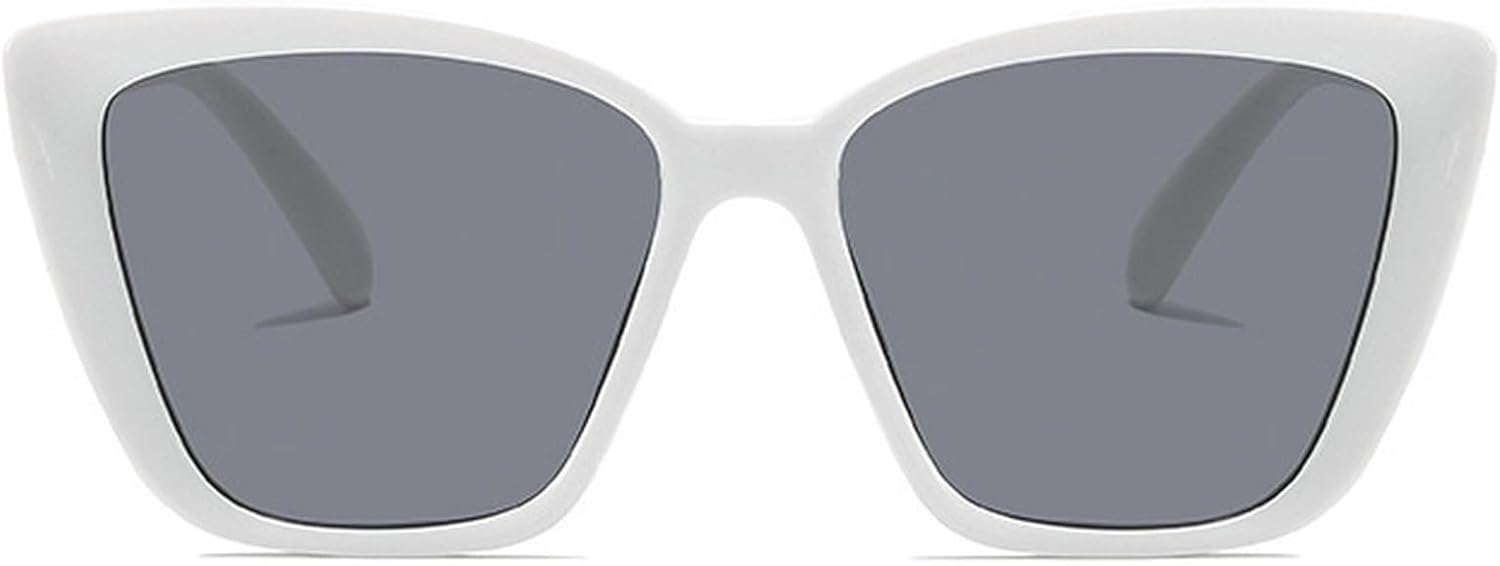 

Винтажные солнцезащитные очки «кошачий глаз» для женщин, квадратная маленькая оправа, ретро-очки, модные женские солнцезащитные очки с леопардовым принтом mincl, White Gray