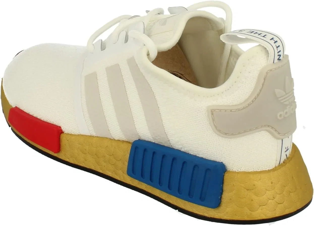 Мужские кроссовки Adidas NMD_r1, белый/синий/золотой — фото 2