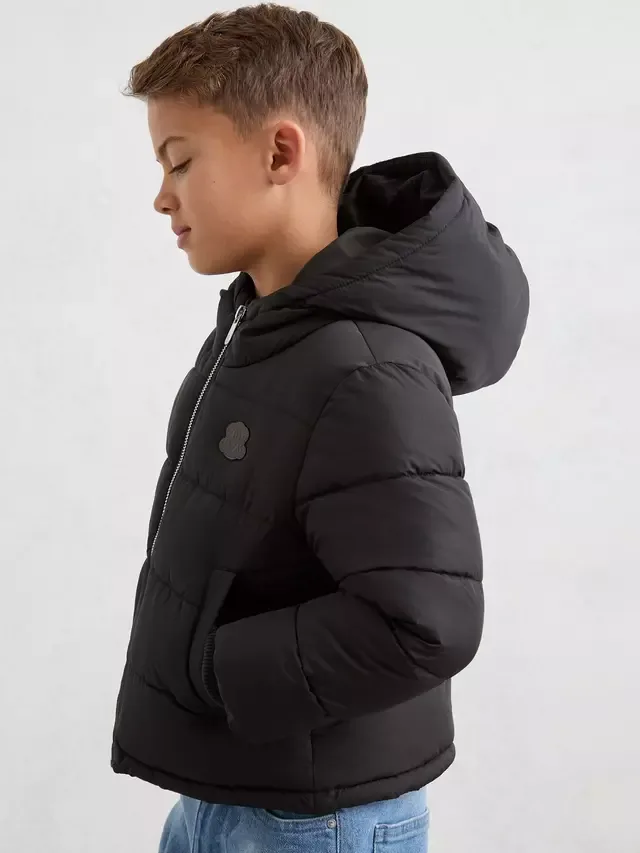 Детская пуховая куртка Myles, черная Reiss