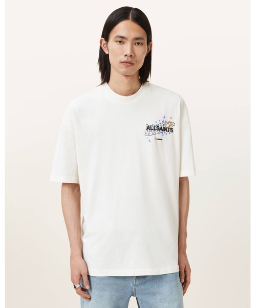 

Футболка оверсайз с волнистым круглым вырезом ALLSAINTS, белый