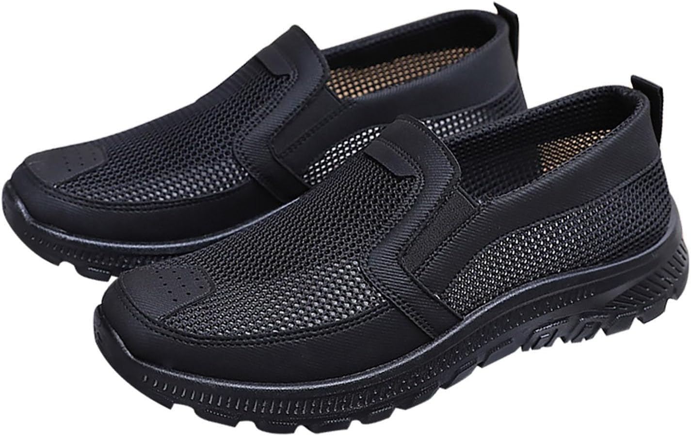 

Мужские повседневные прогулочные туфли с поддержкой свода стопы, повседневные слипоны, лоферы, удобные сетчатые лоферы на работу, вождения и бизнес Generic, черный