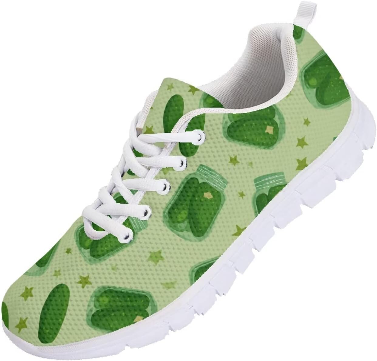 

Мужские кроссовки Funnydude Funny Print для осенних прогулок, удобные с дышащей сеткой, Pickle