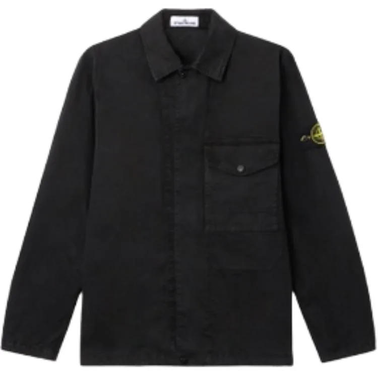 Пальто в винтажном стиле с карманами STONE ISLAND, черный