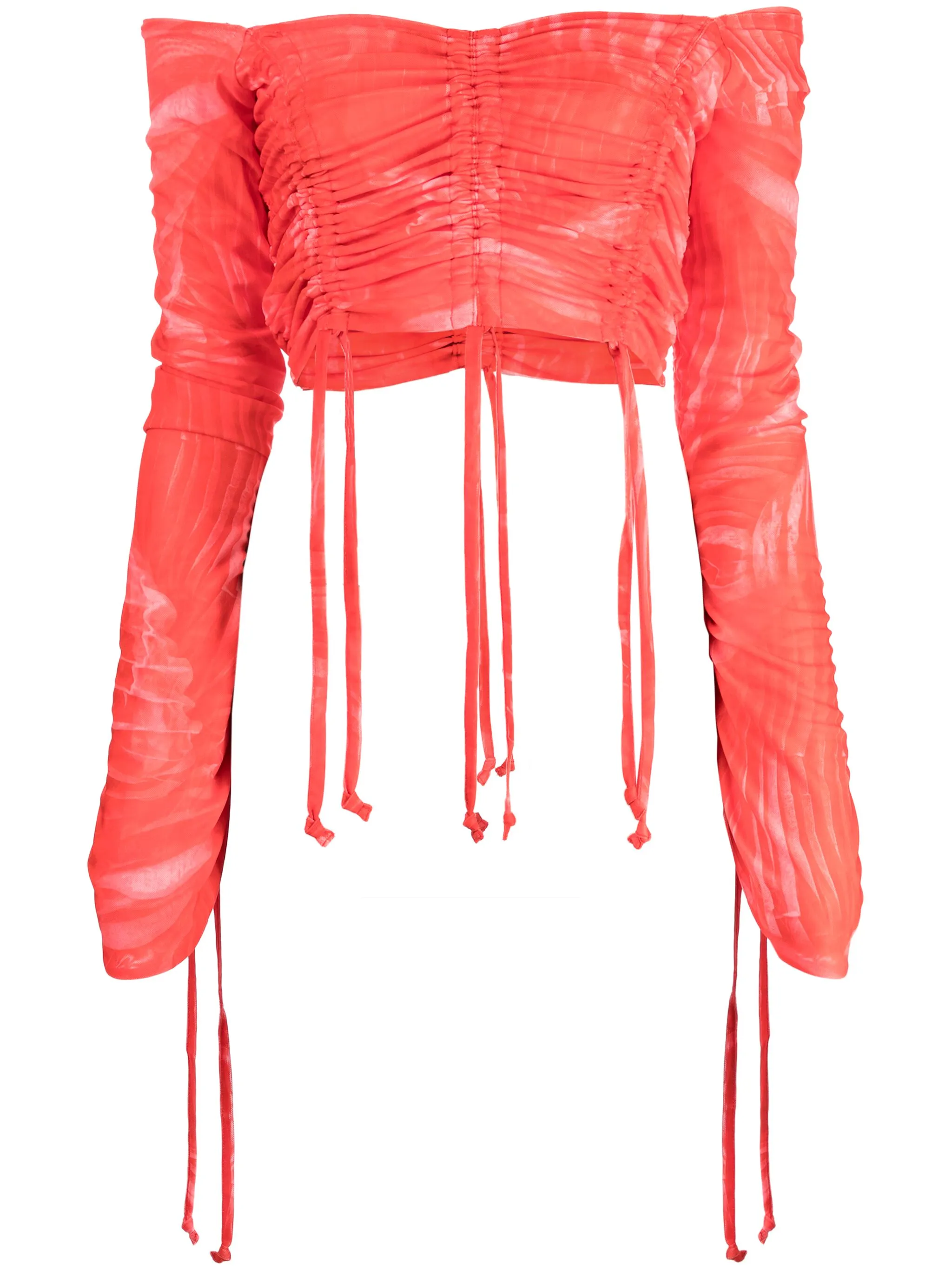 

Плиссированный укороченный топ Cannari Concept, красный