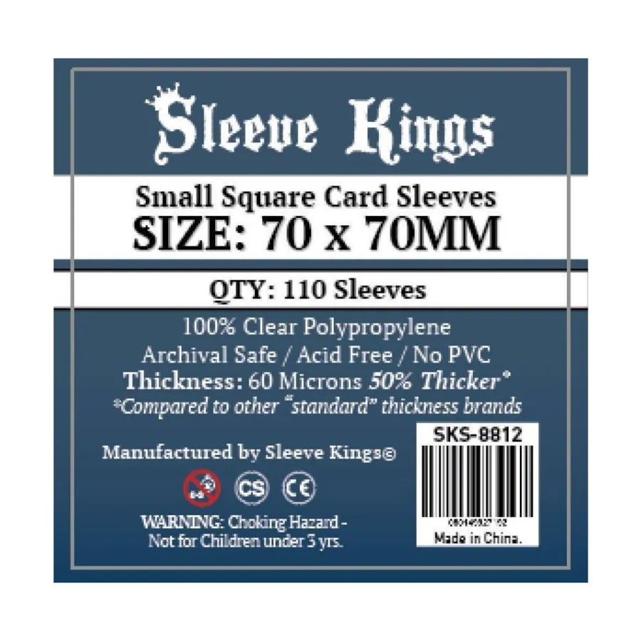 

70x70 мм — маленькие квадратные конверты для карточек (110), Card Sleeves (Sleeve Kings)