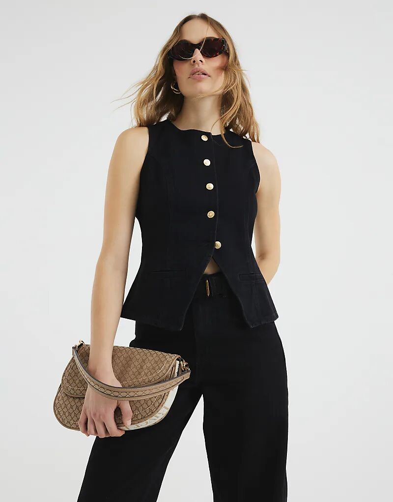 

Джинсовый жилет River Island черного цвета