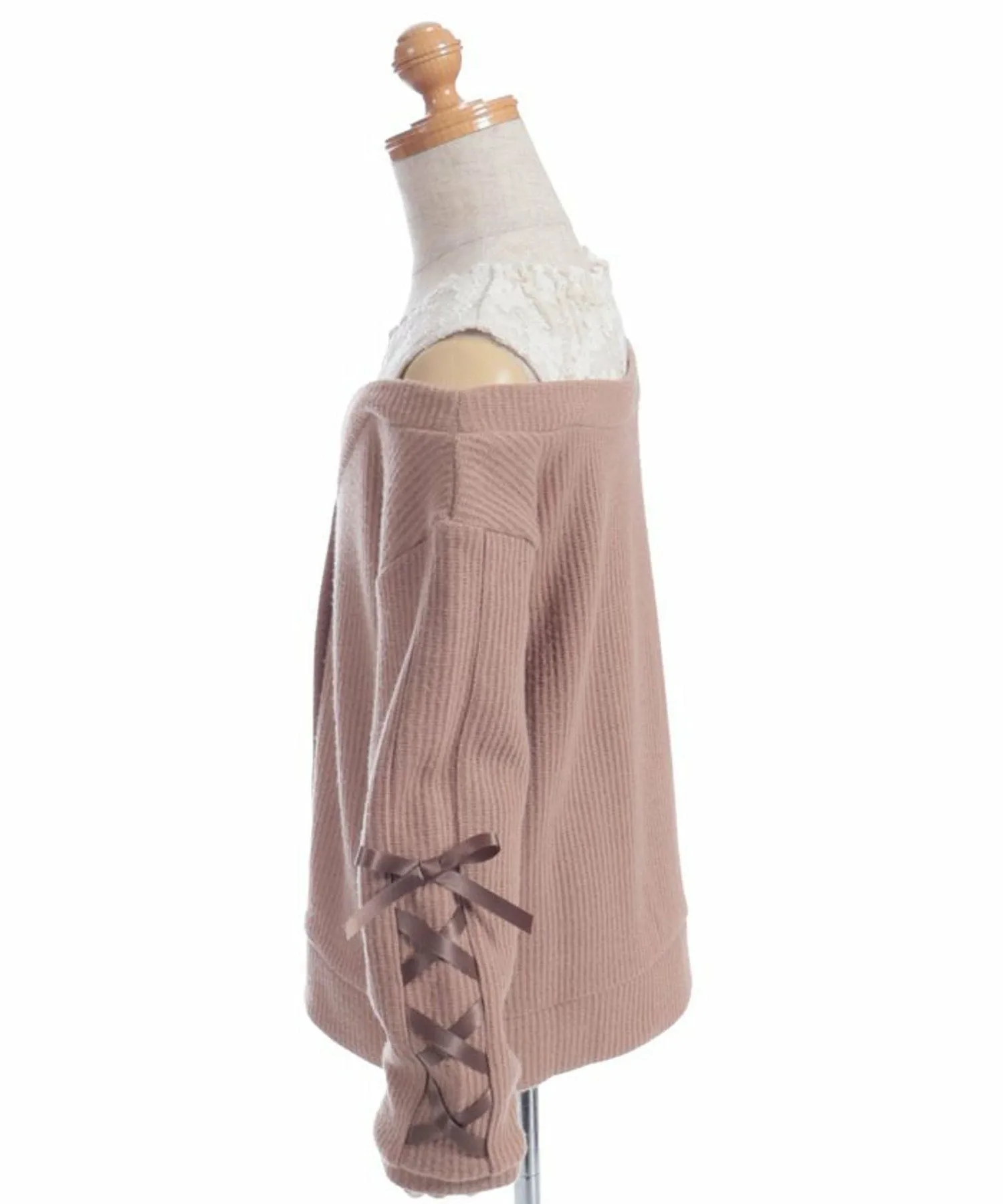 Многослойный пуловер с открытыми плечами Axes femme kids, Camel — фото 3