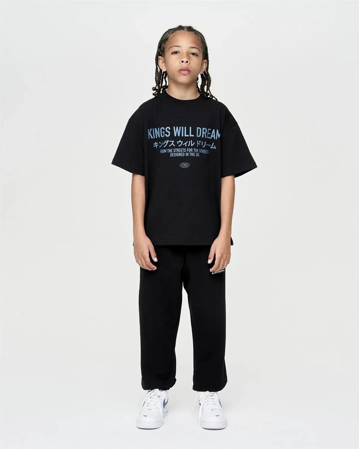 Футболка для мальчиков Oversized Fit Kings Will Dream, черный — фото 4