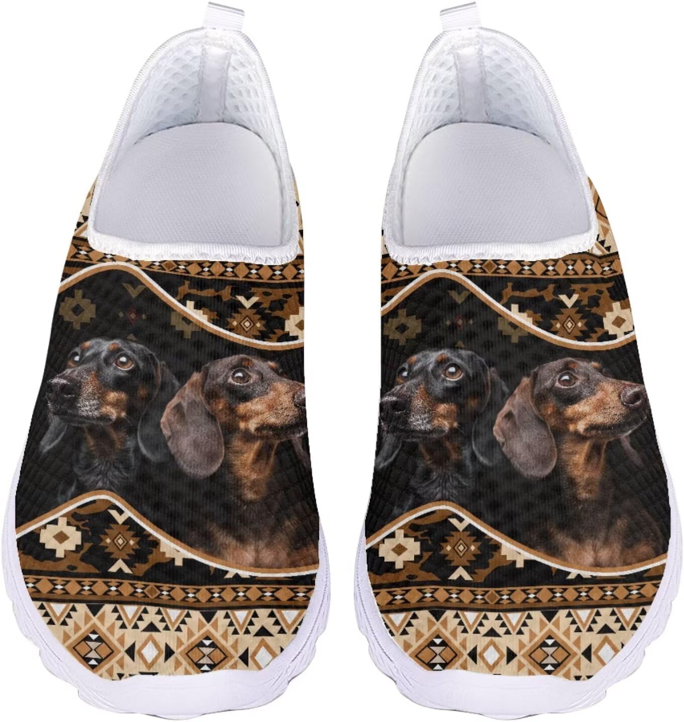 

Кроссовки для ходьбы для женщин и мужчин, спортивные кроссовки, плоская сетчатая обувь, дышащие кроссовки Xixirimido, Western Aztec Dachshund