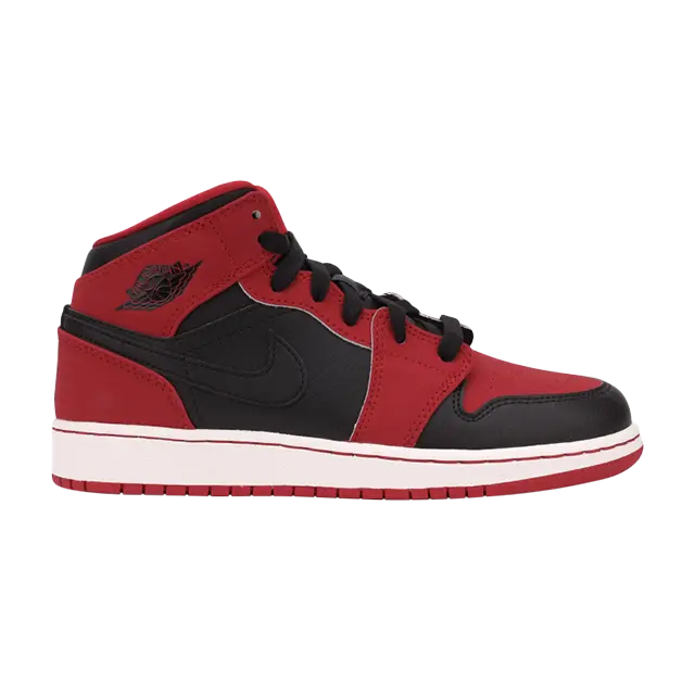 

Кроссовки Air Jordan 1 Retro Mid GS 'Gym Red Black', черный