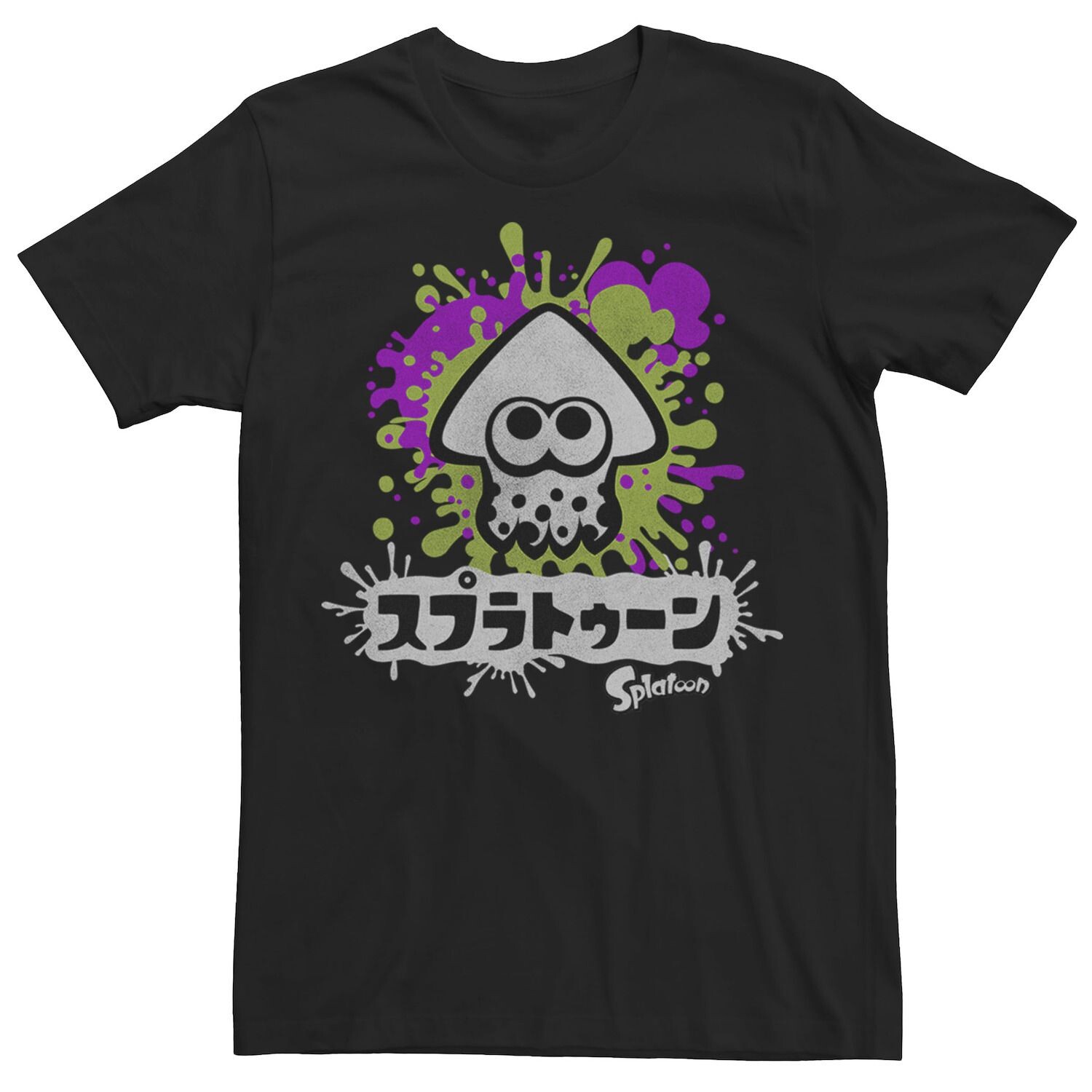 

Мужская футболка с графическим рисунком Nintendo Splatoon Inkling Text Splatter Licensed Character, черный