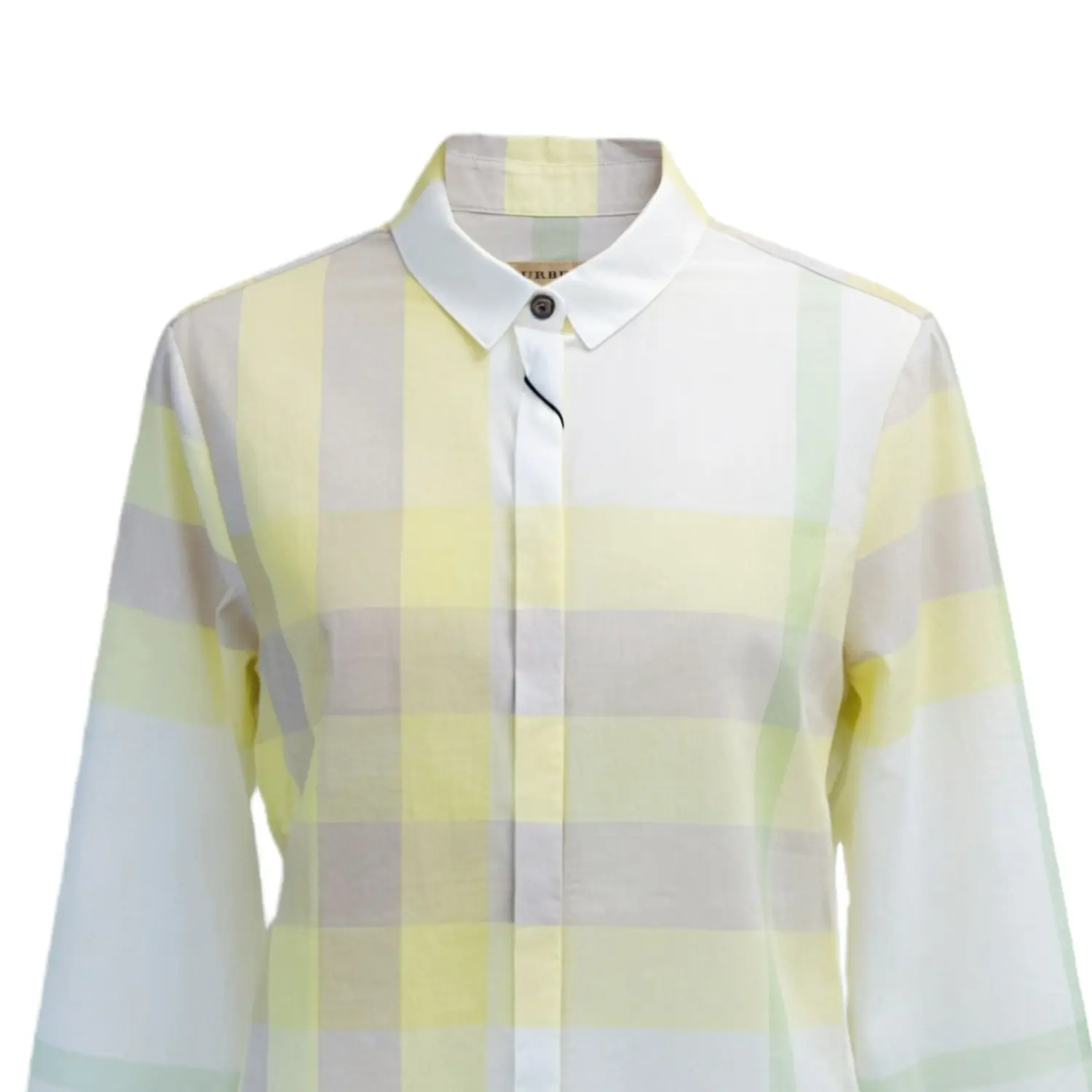Рубашка Burberry, женская, лацканы, светло-желтый — фото 4