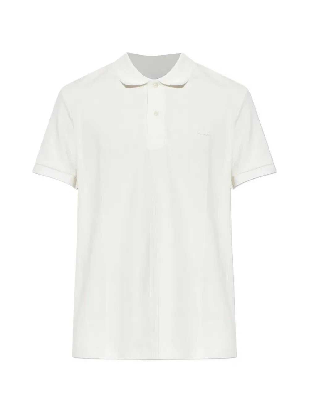 Поло из трикотажа в рубчик с логотипом-нашивкой Lacoste, белый