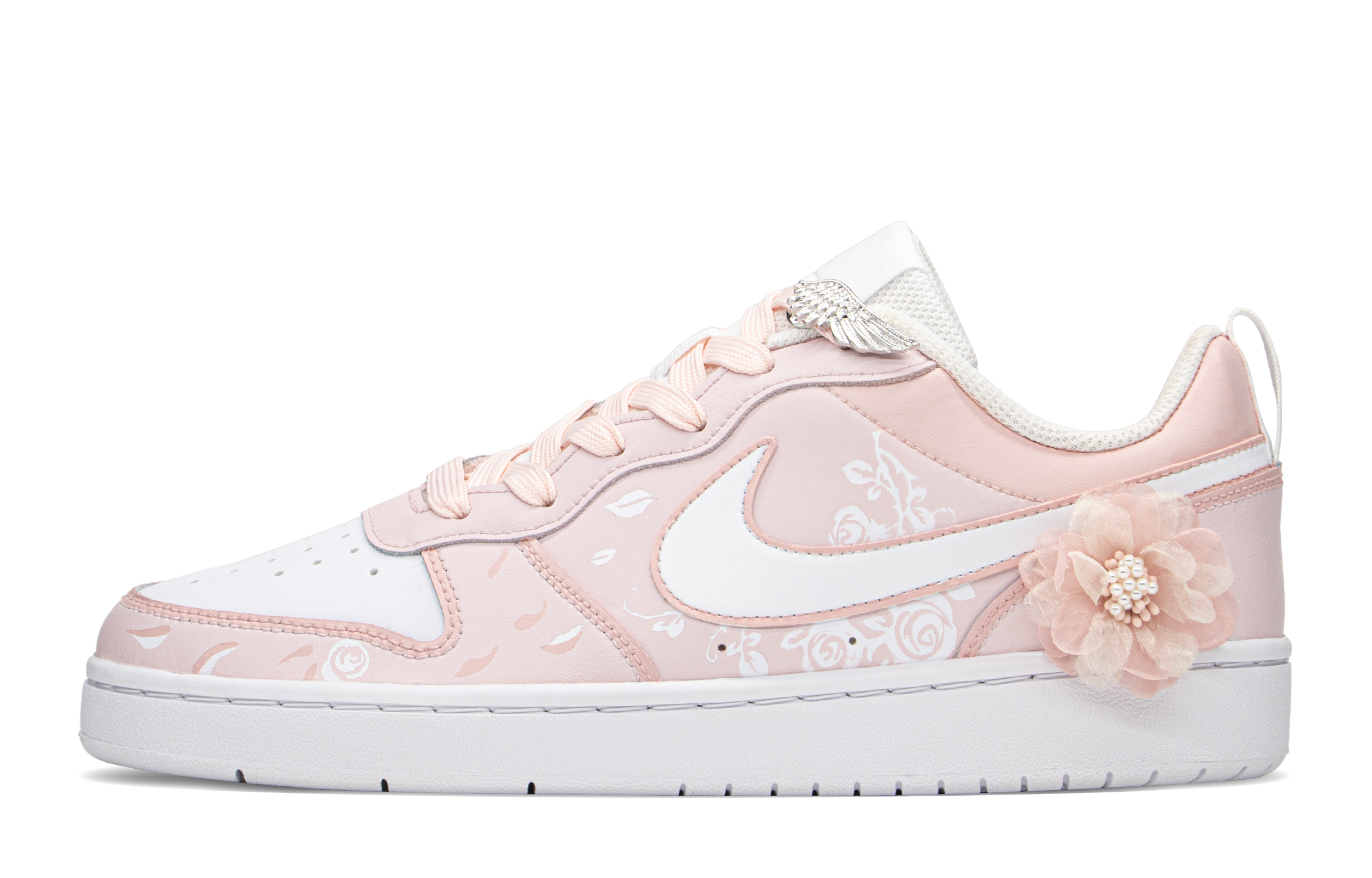 

Кроссовки Nike Court Borough Series Skateboard Shoes Women's Low-Top White Pink