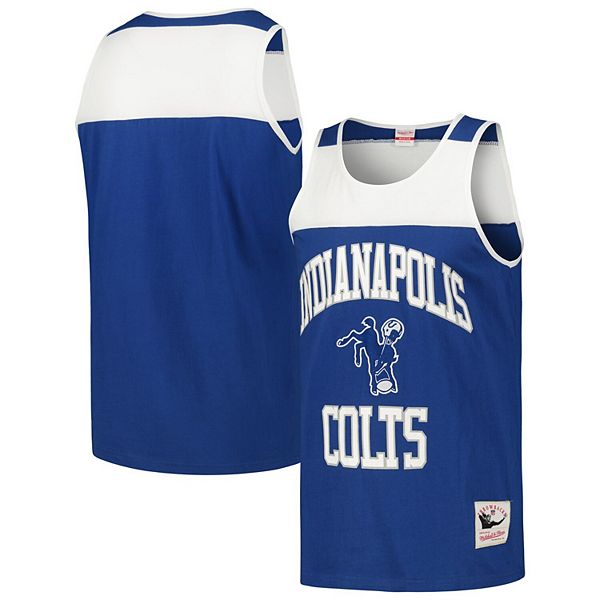 

Мужской майка royal/white Indianapolis Colts heritage colorblock Mitchell & Ness