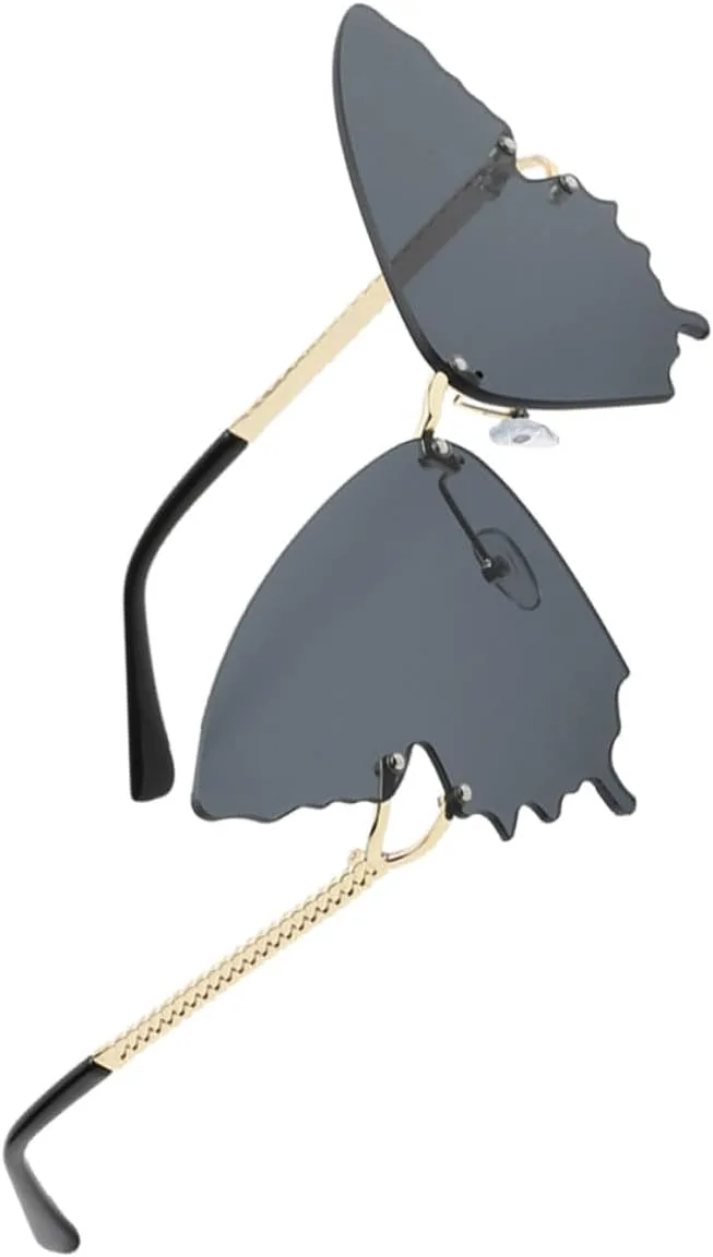 

Солнцезащитные очки YARNOW в оправе «бабочка» без оправы, женские, яркие, в винтажном стиле, с защитой от УФ-излучения, для вечеринок и выступлений, Black