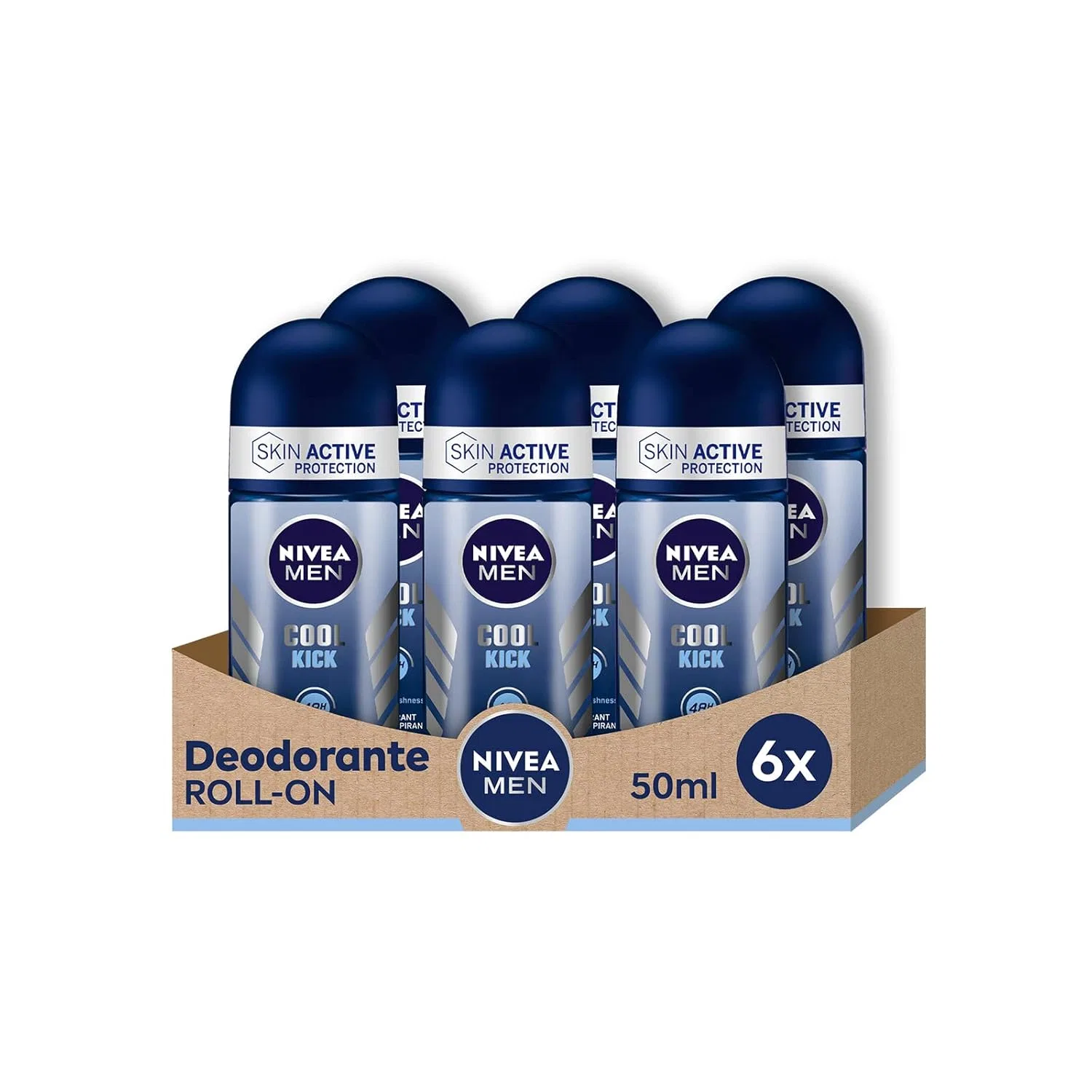 Мужской дезодорант-ролик NIVEA Men Cool Kick, 6 x 50 мл Nivea Men
