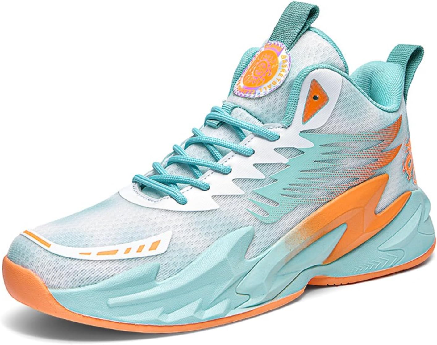 

Мужские модные кроссовки для баскетбола с дышащей сеткой, шнуровкой и высоким верхом, легкие, с нескользящей подошвой, для активного отдыха, тенниса, классического волейбола и бейсбола Qklmwes, зеленый