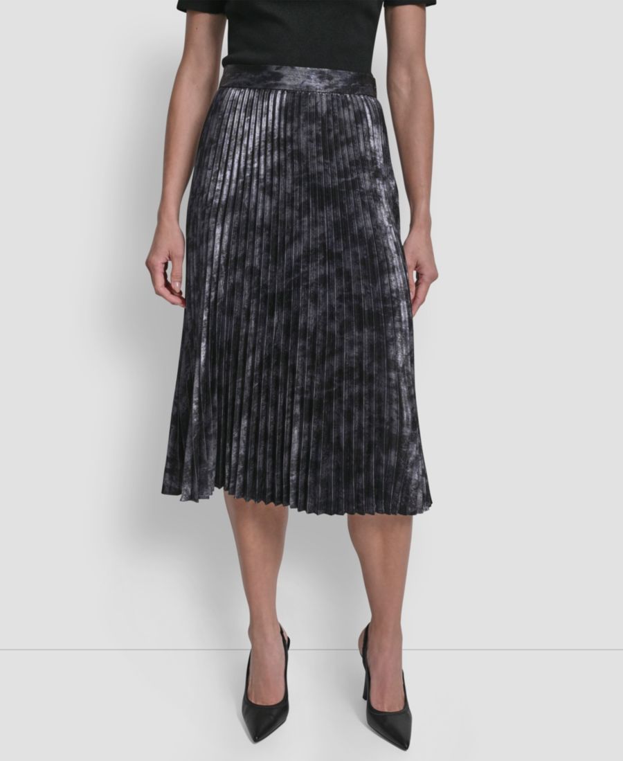 

Женская юбка миди с плиссировкой DKNY, Gunmetal