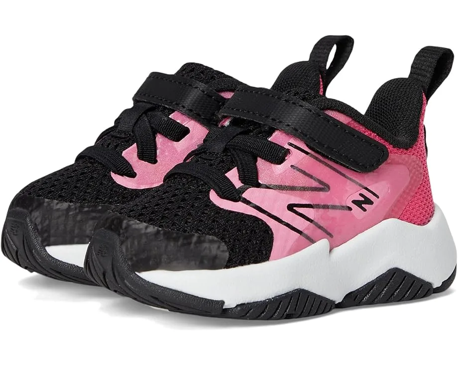 Кроссовки New Balance Kids Rave Run v2 Bungee Lace with Top Strap, Signal Pink/BlackSee Less