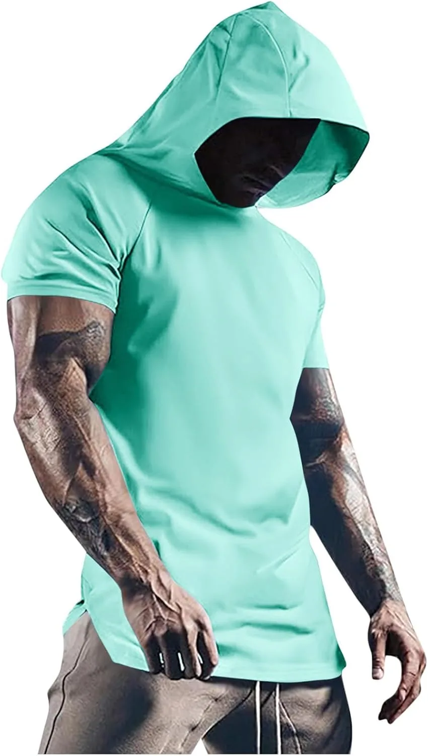 

Мужская толстовка с капюшоном для тренировок Muscle T Shirt QUNPIU