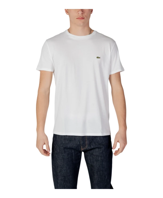 

Классическая белая хлопковая футболка Lacoste, белый