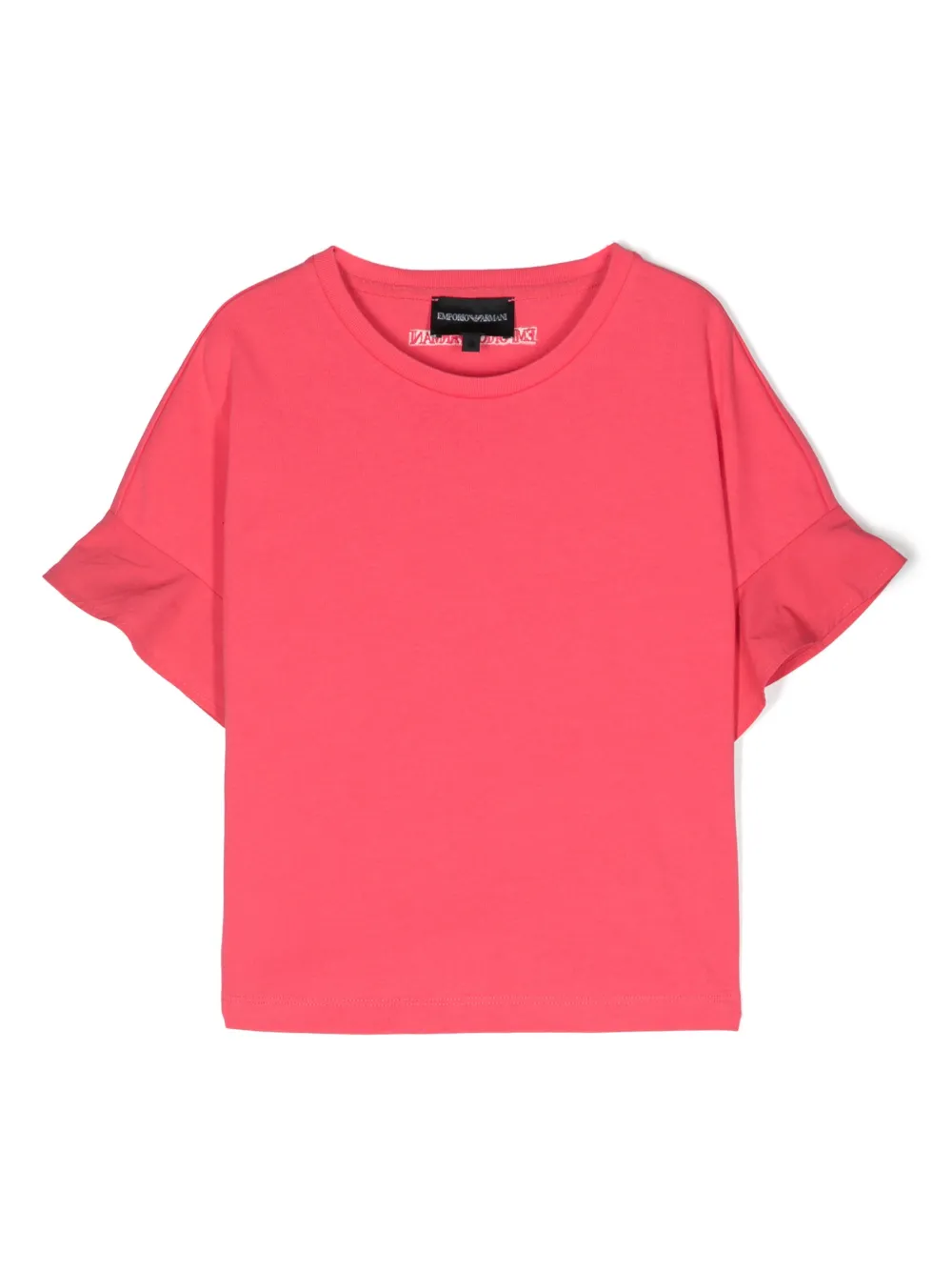 

Футболка с вышитым логотипом Emporio Armani Kids, розовый