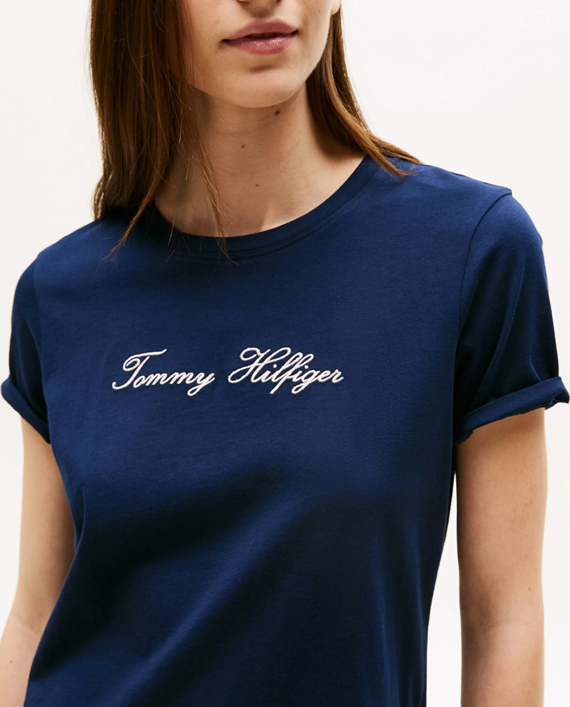 Женская футболка с коротким рукавом прямого кроя Tommy Hilfiger, синий — фото 2