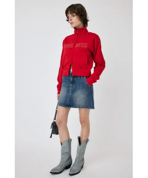 Женская джинсовая мини-юбка с поясом MOUSSY розовая — фото 2