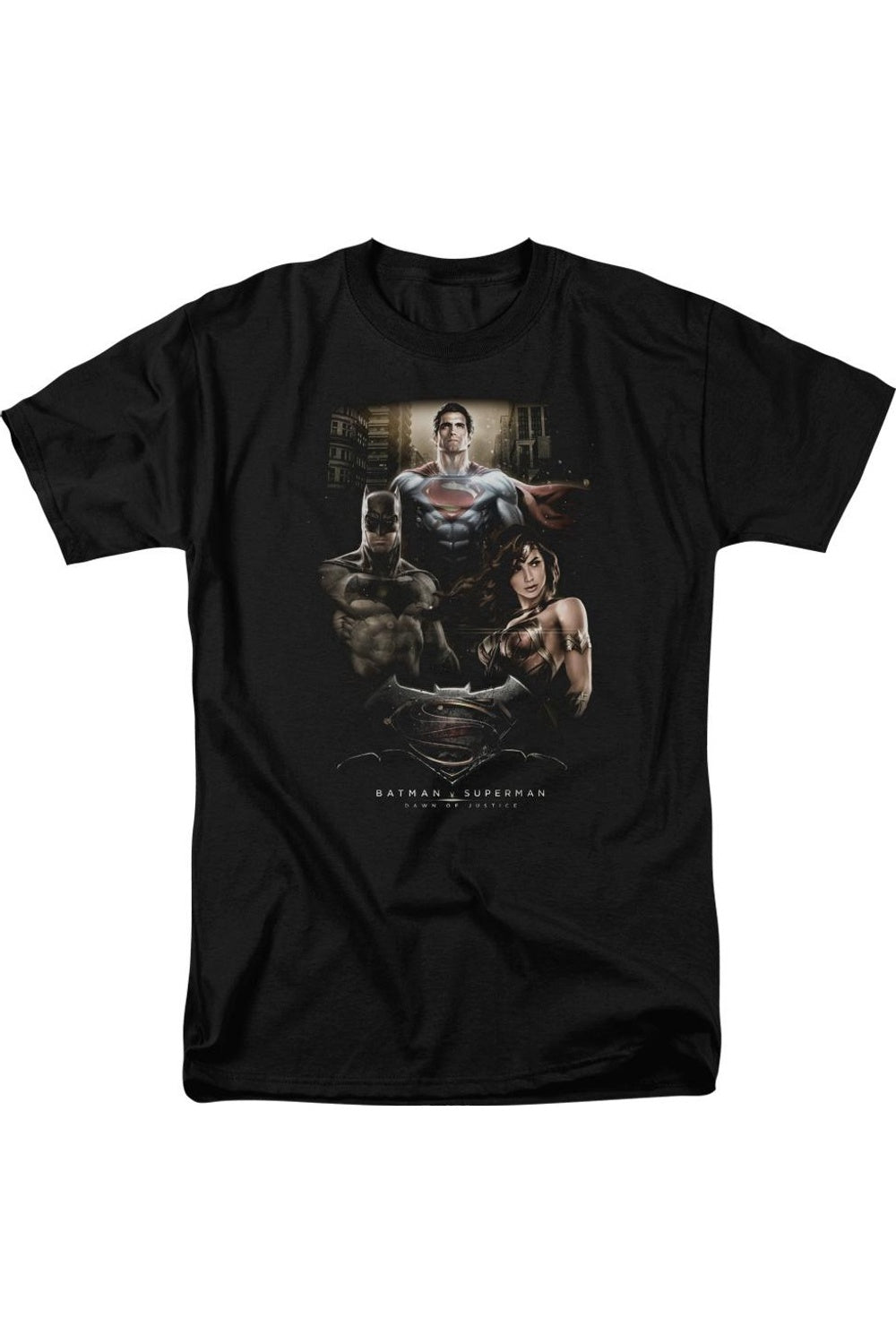 

Футболка с коротким рукавом для взрослых Batman V Superman The Three Gildan, черный