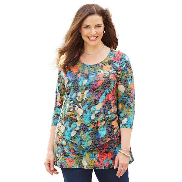 

Женская футболка с ярусами Poetry Plus Size Petite Catherines, Navy Painterly Strokes, Синий, Женская футболка с ярусами Poetry Plus Size Petite Catherines, Navy Painterly Strokes