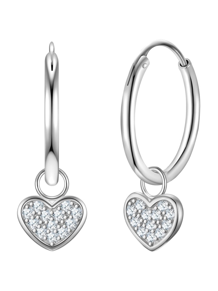 

Rafaela Donata Серьги в форме сердца из стерлингового серебра с фианитами в серебряной оправе