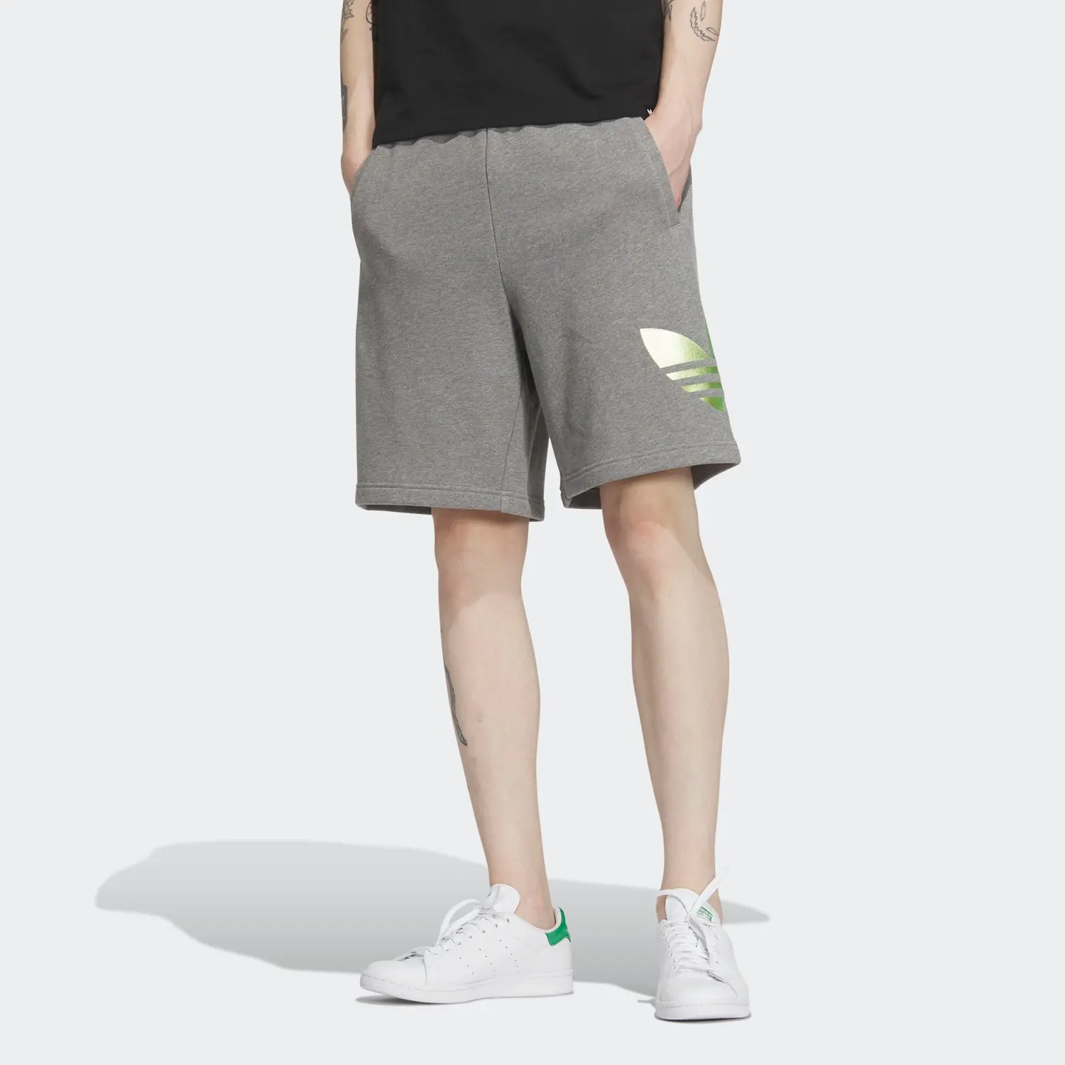 Футболка мужская базовая меланжевая серая Adidas Originals — фото 3