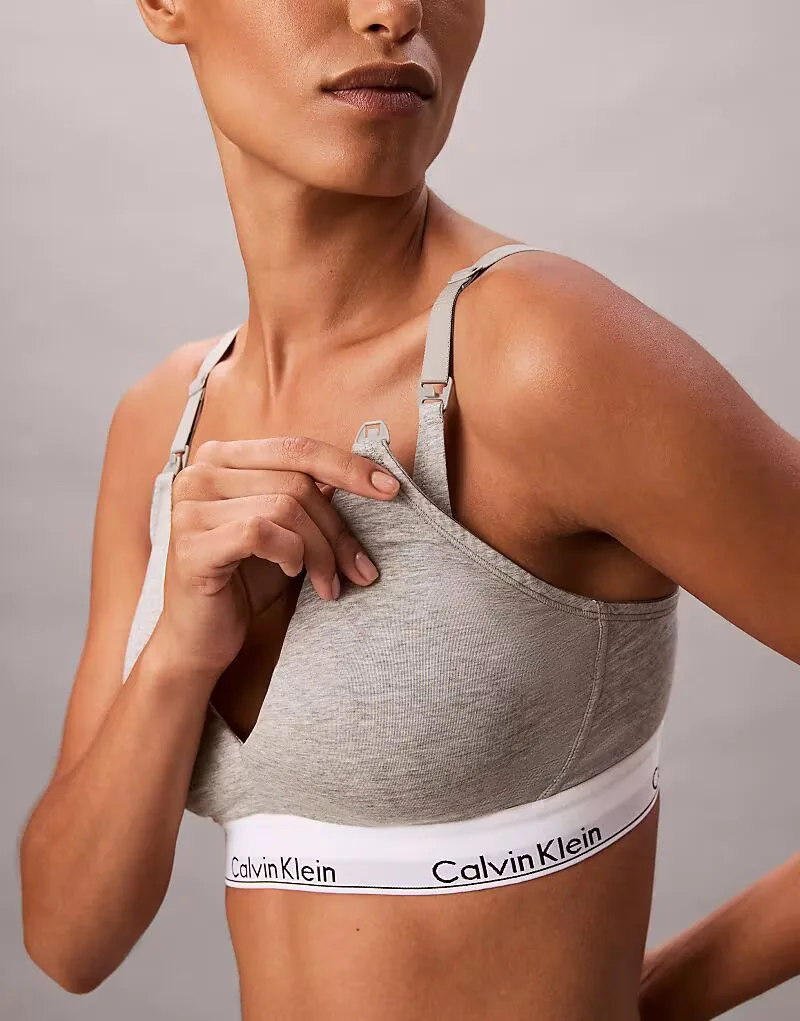 Трусики-топ Calvin Klein Maternity Icon Cotton Modal с легкой подкладкой, серого цвета — фото 2
