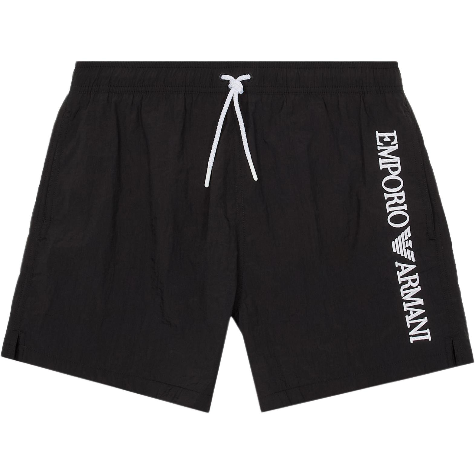 Шорты с вертикальной вышивкой логотипа EMPORIO ARMANI, черный — фото 3