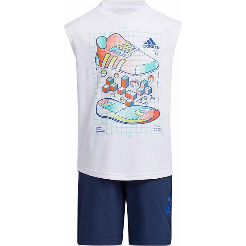 Adidas Повседневная спортивная одежда White/Blue для детей 3-7 лет — фото 3