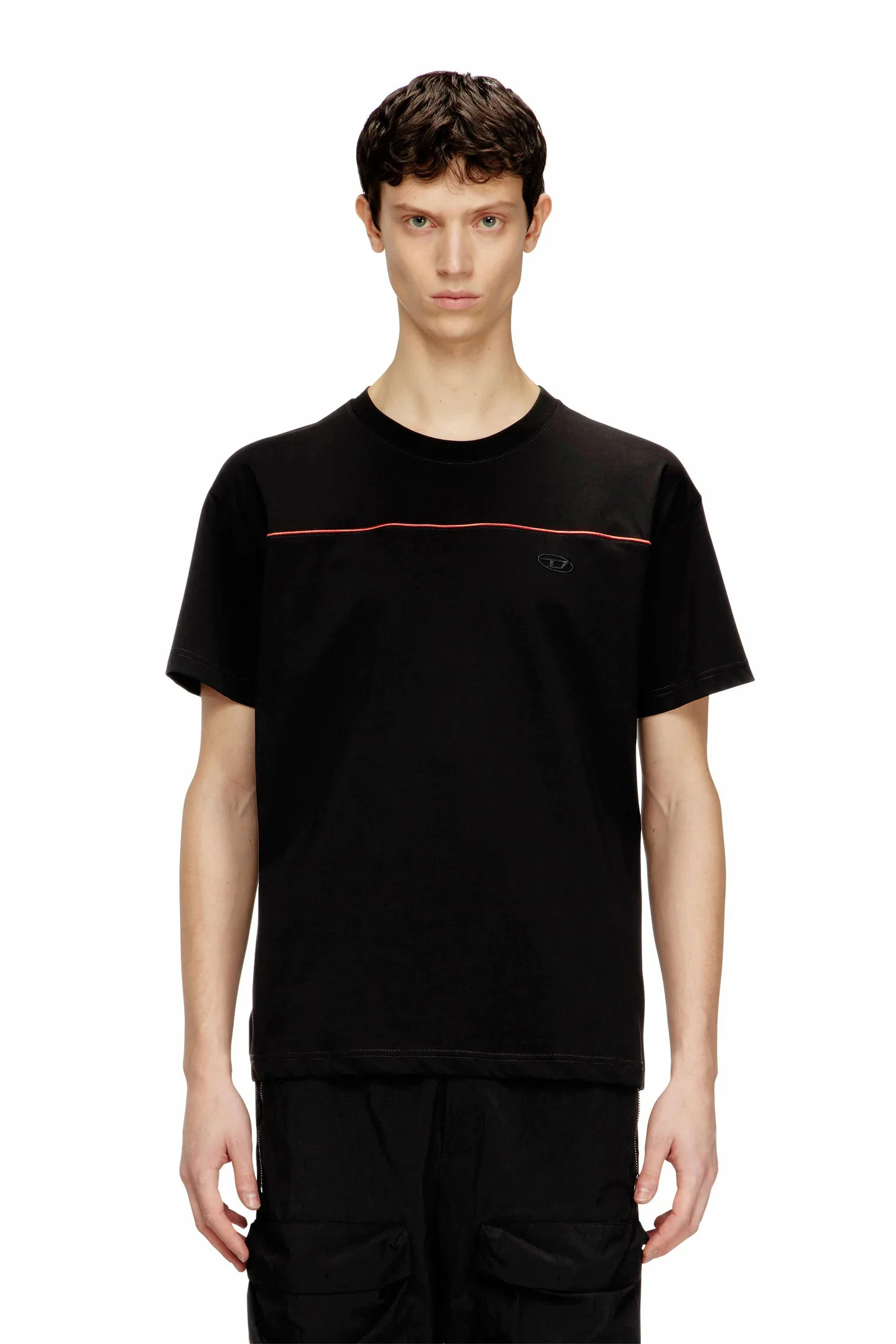 Мужская футболка T-NORM-PIPING Diesel, black — фото 4