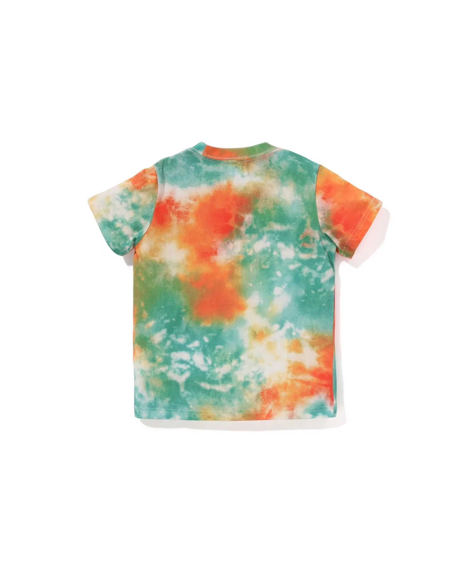 Детская футболка с тай-дай принтом COLLEGE TIE DYE TEE A BATHING APE зелёная — фото 2